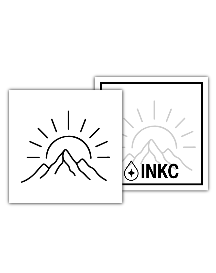 Bergen met Zon tijdelijke tattoo van INKC