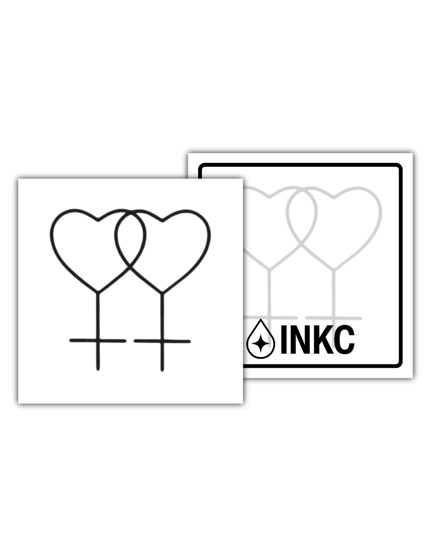 Verbonden Harten tijdelijke tattoo van INKC