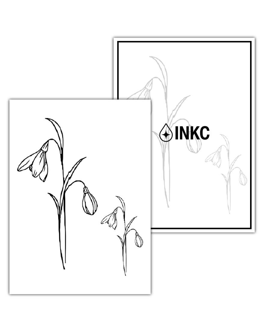 Geboortebloem januari Sneeuwklokje tijdelijke tattoo van INKC