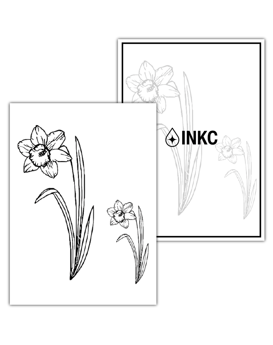 Geboortebloem maart Narcis tijdelijke tattoo van INKC