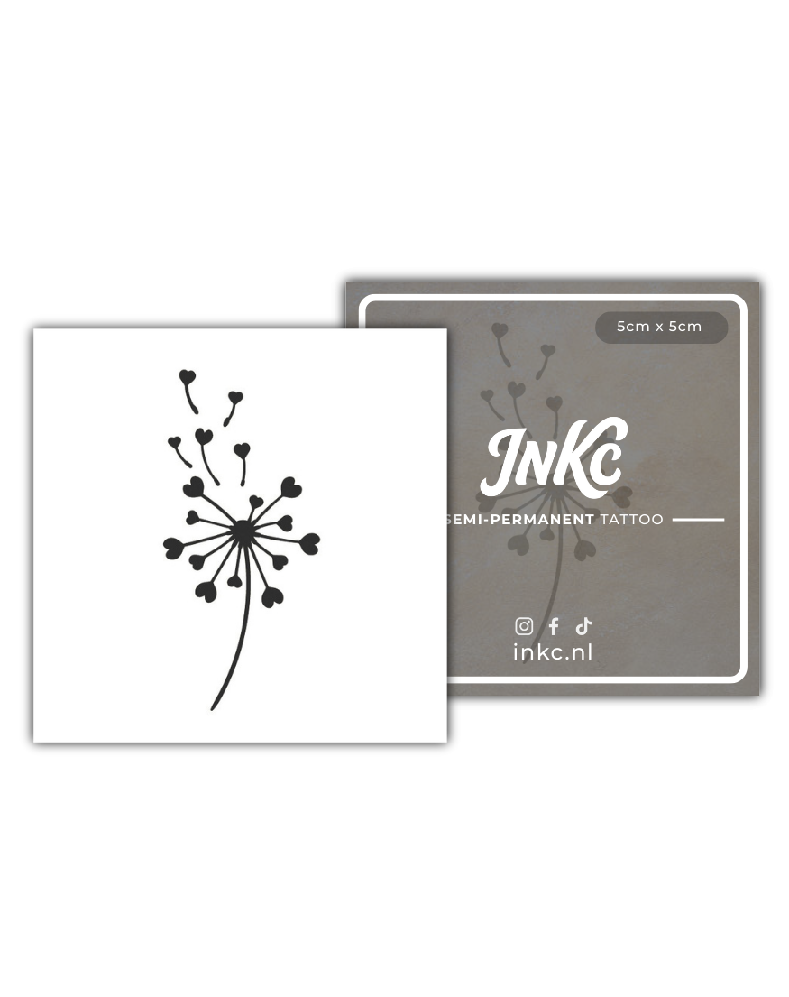 Paardenbloem tijdelijke tattoo van INKC