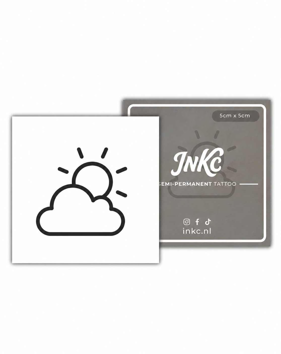 Zon met Wolk tijdelijke tattoo van INKC