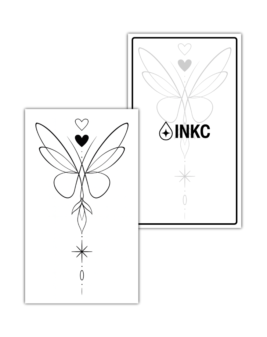 Vlinderhart tijdelijke tattoo van INKC