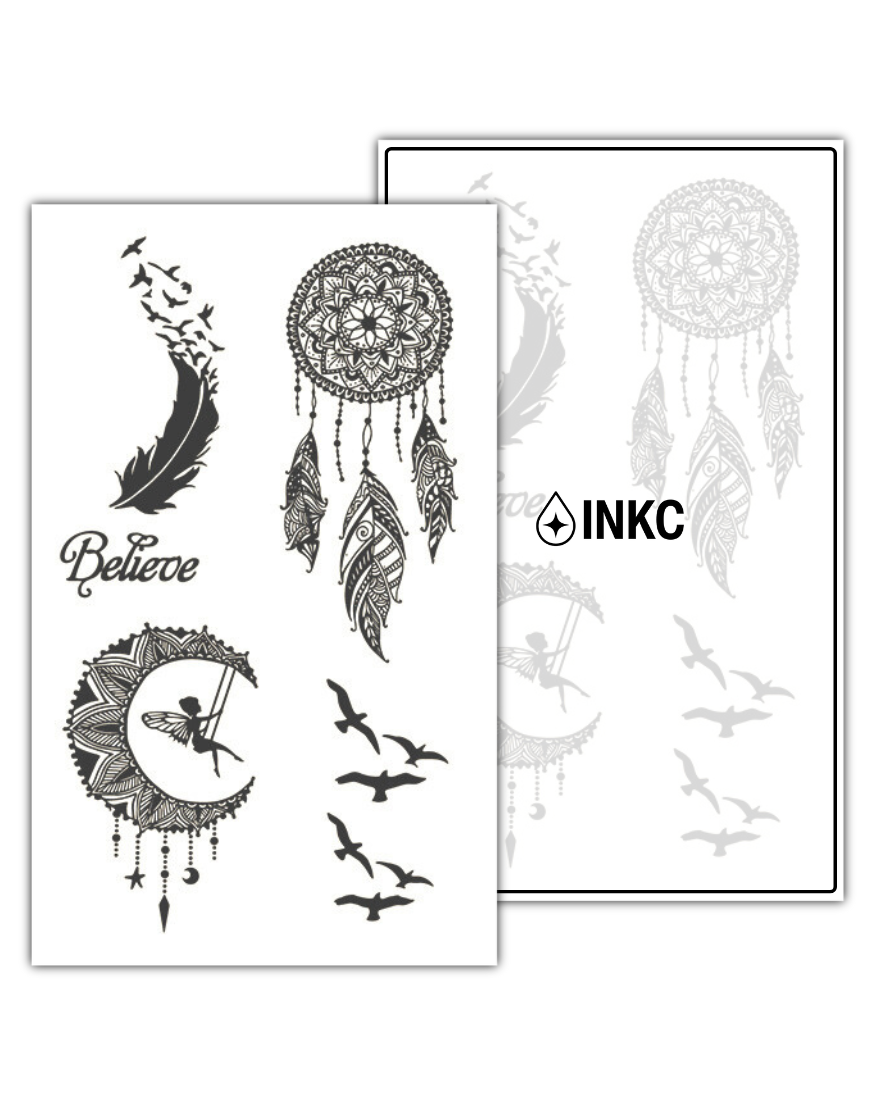 Dromenvlucht tijdelijke tattoo van INKC