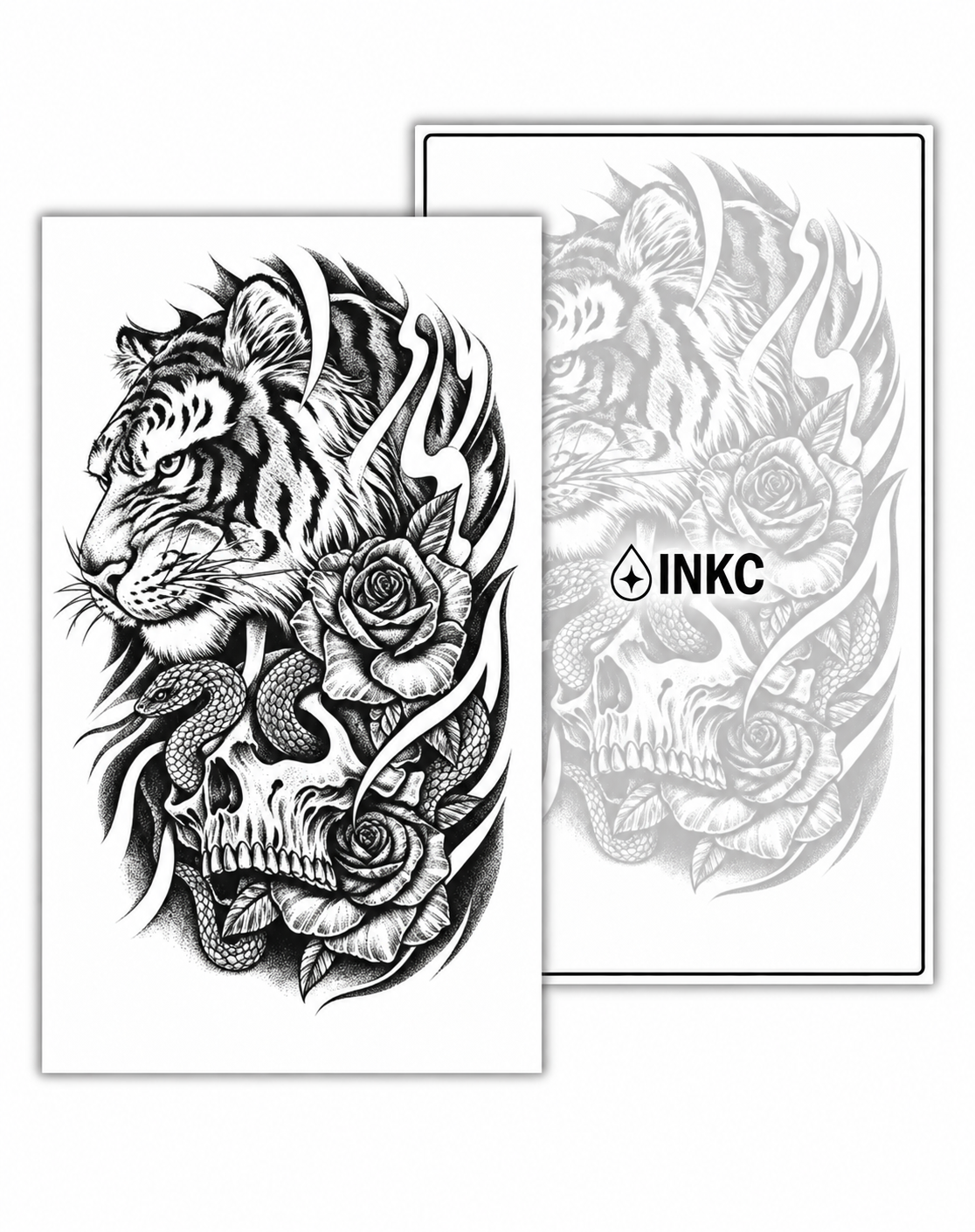 Tijger, Slang en Schedel tijdelijke tattoo van INKC