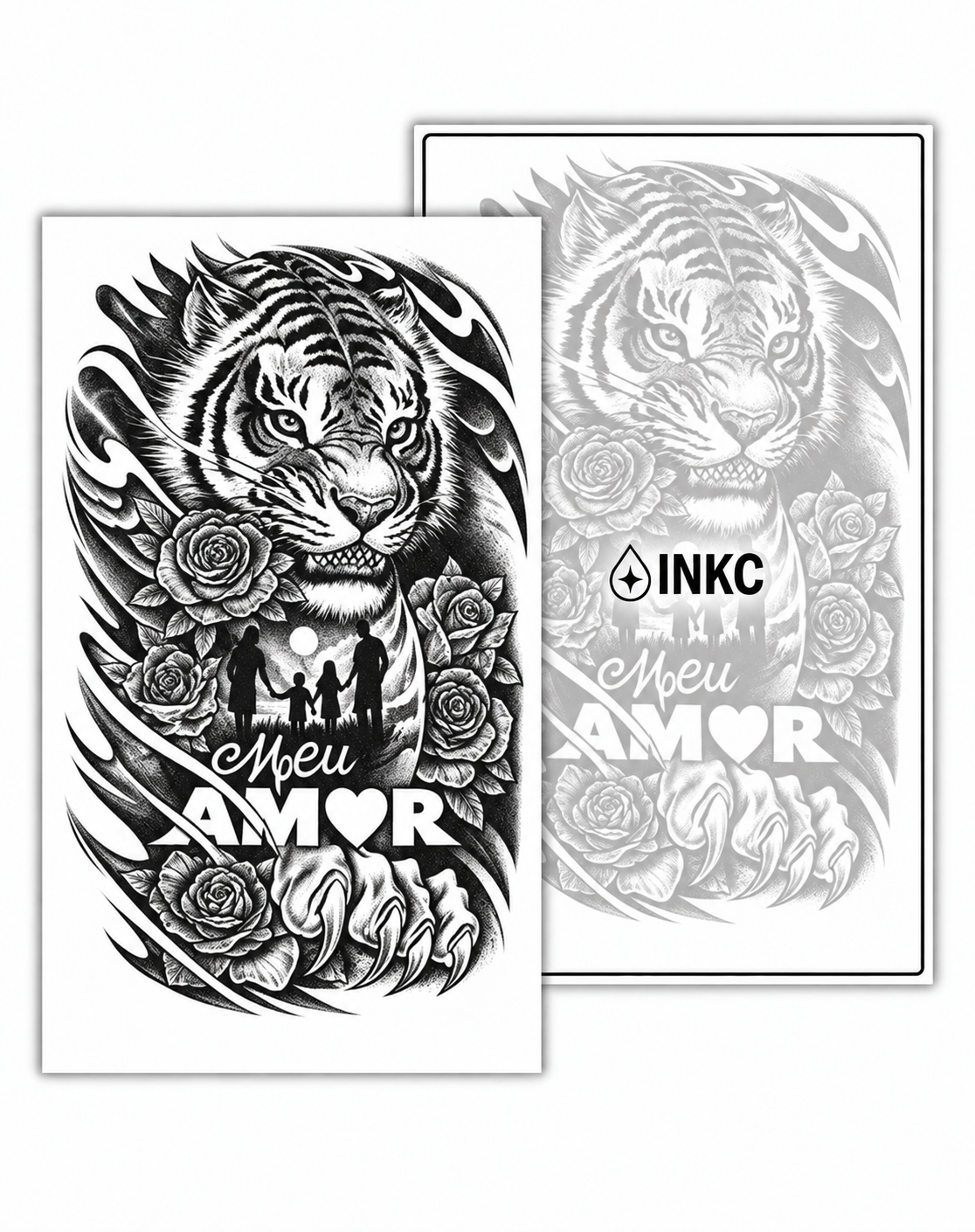 Tijgerfamilie en Liefde tijdelijke tattoo van INKC