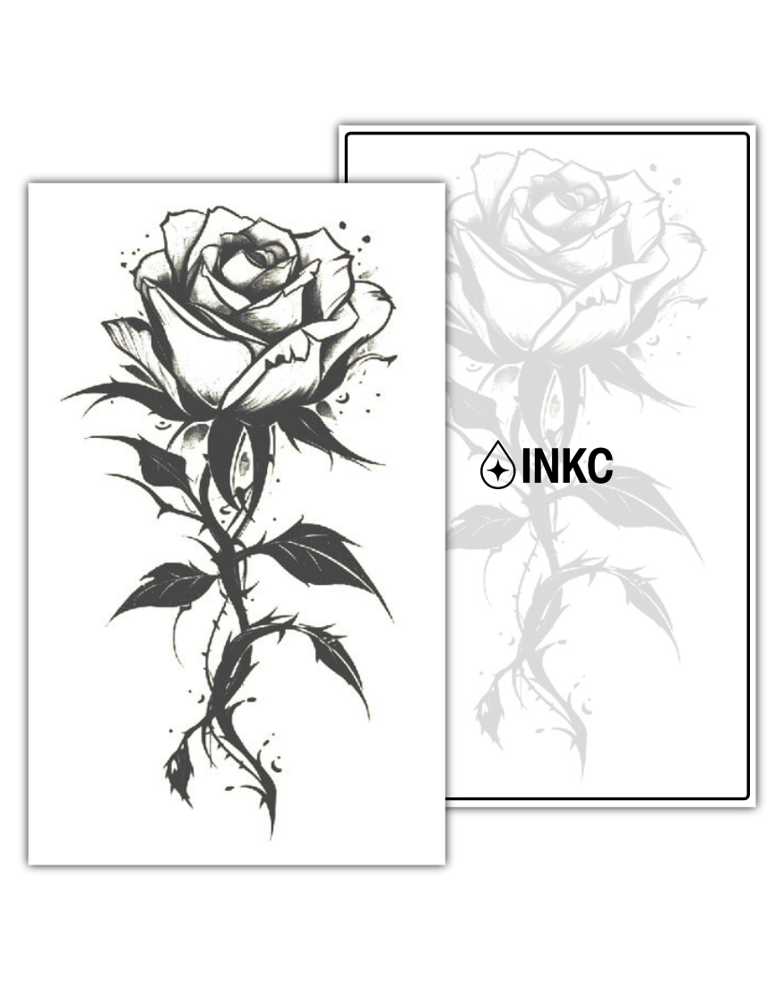 Stekelige Roos tijdelijke tattoo van INKC