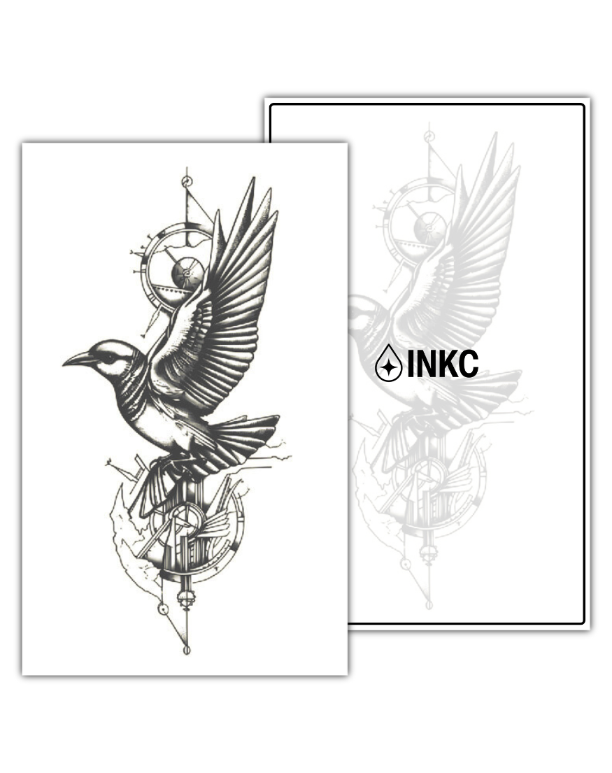 Tijdsvogel tijdelijke tattoo van INKC