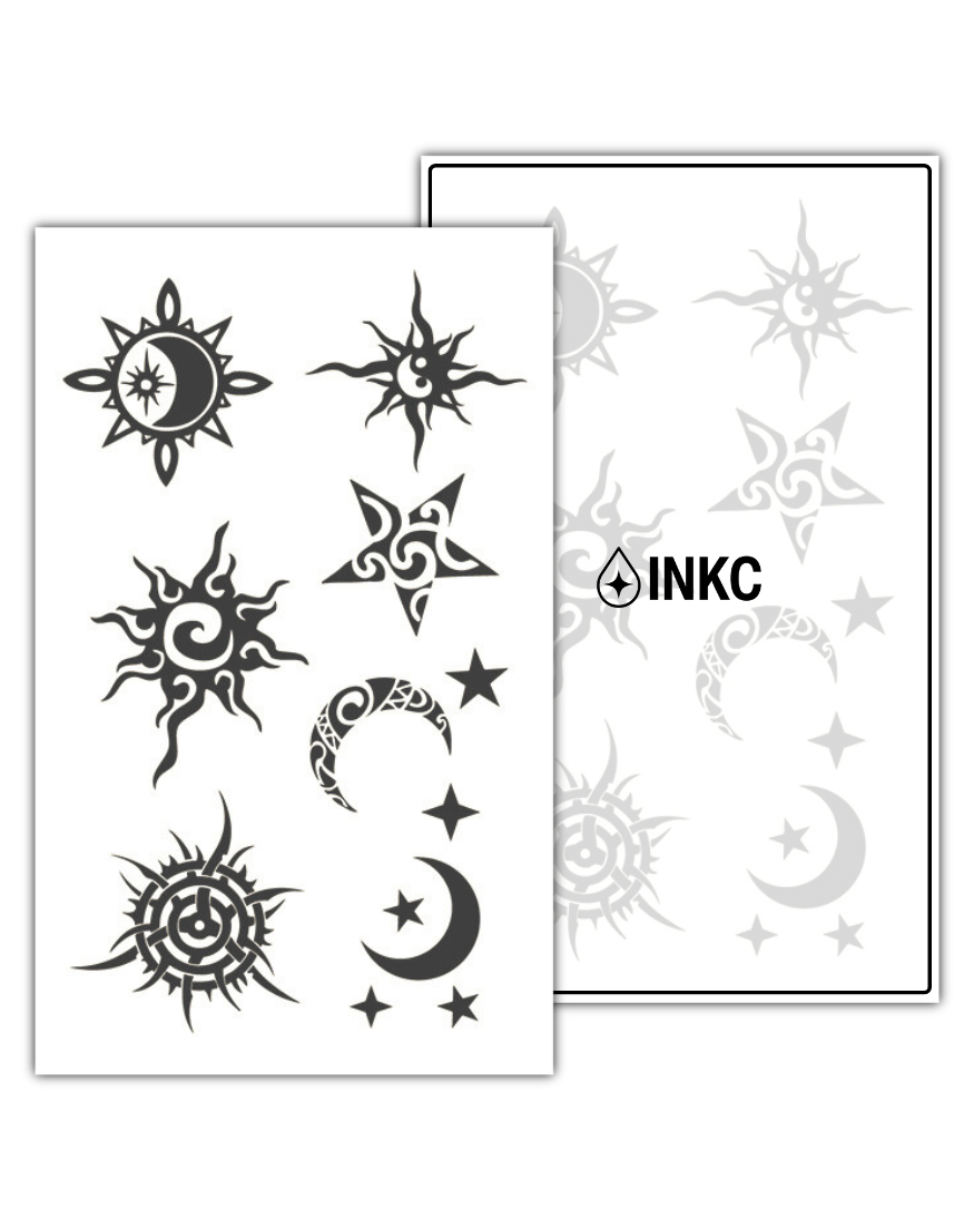 Zonsverduistering tijdelijke tattoo van INKC