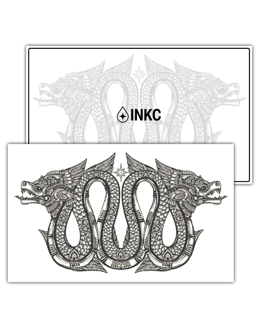 Tweekoppige Draak tijdelijke tattoo van INKC