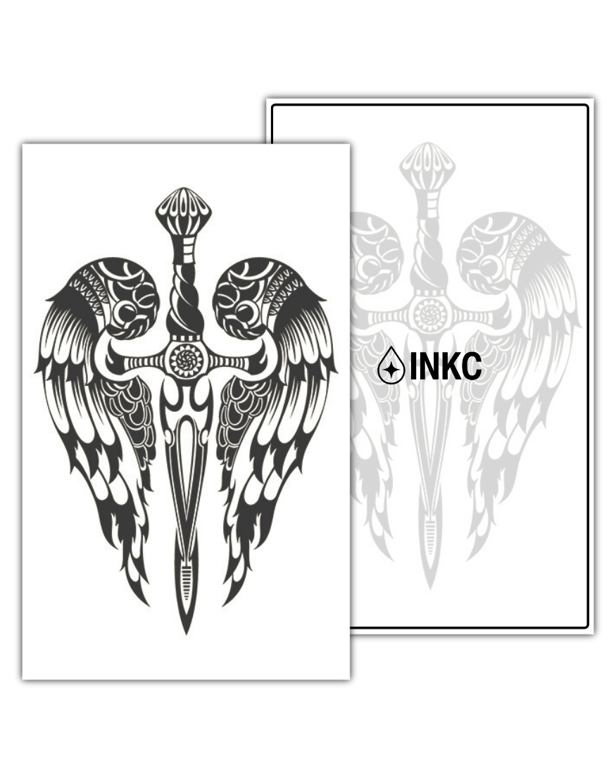 Vleugelzwaard tijdelijke tattoo van INKC