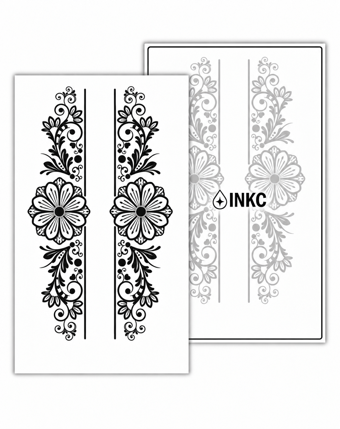 Sierlijke Bloemenbanden tijdelijke tattoo van INKC
