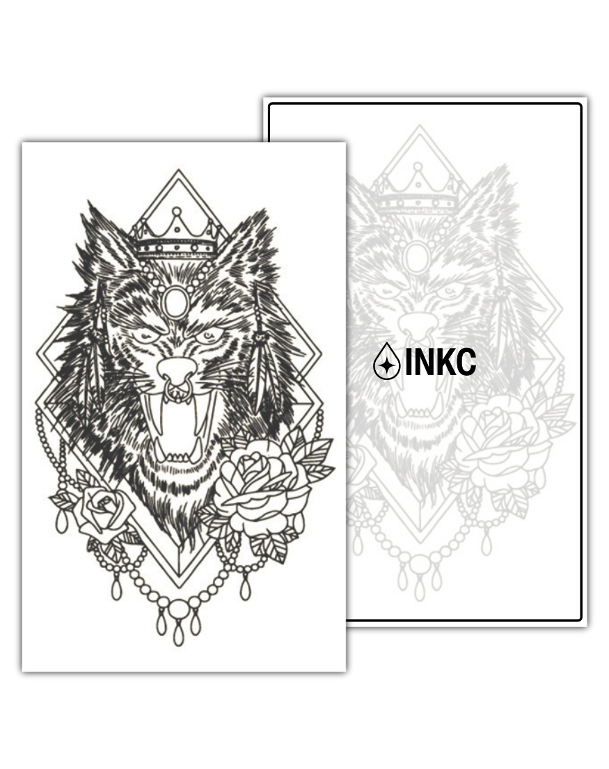 Wolvenkoning tijdelijke tattoo van INKC