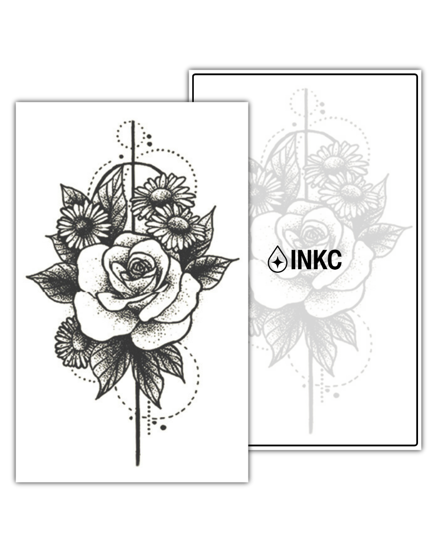 Bloemenstijl tijdelijke tattoo van INKC