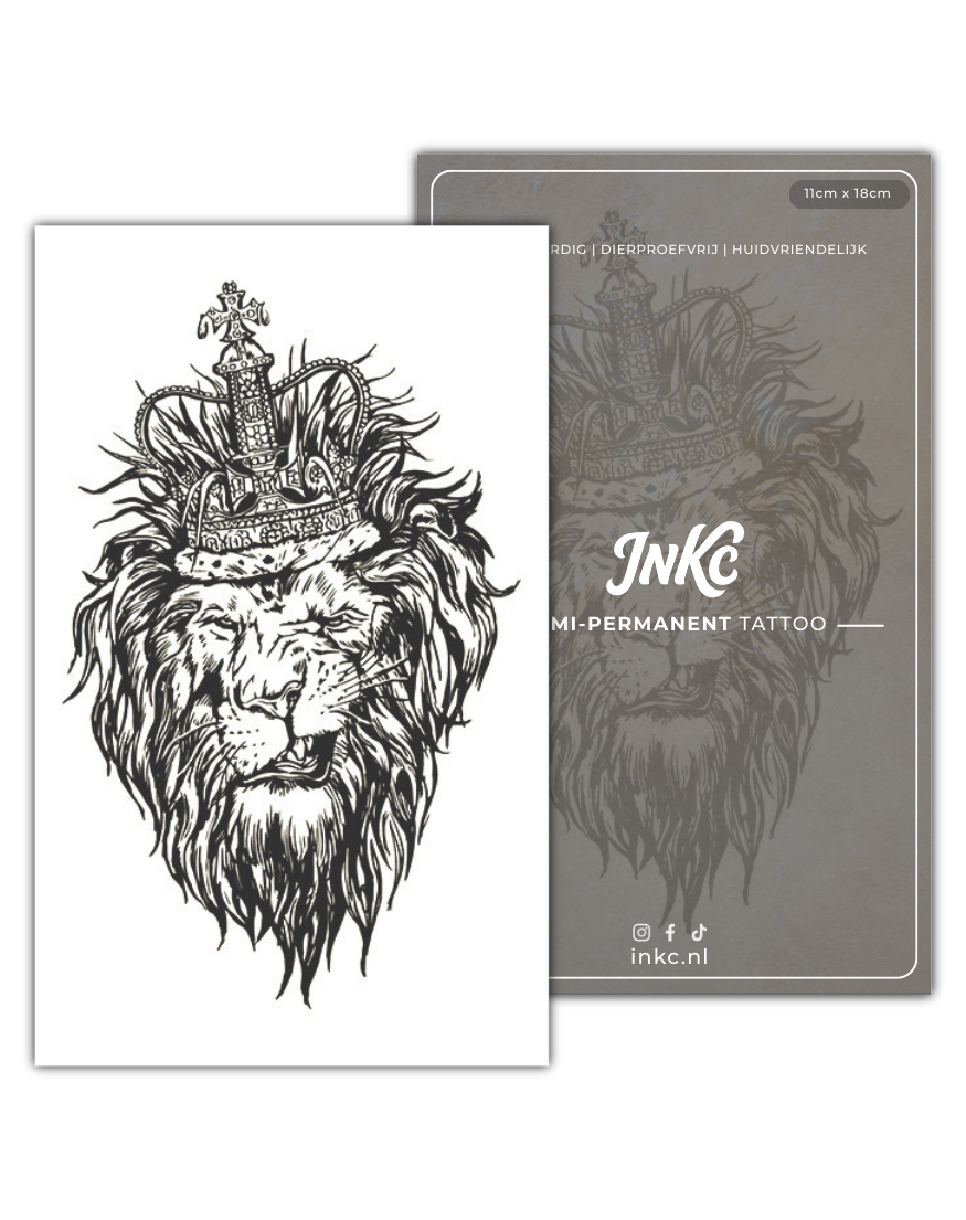 Leeuwen Koning tijdelijke tattoo van INKC
