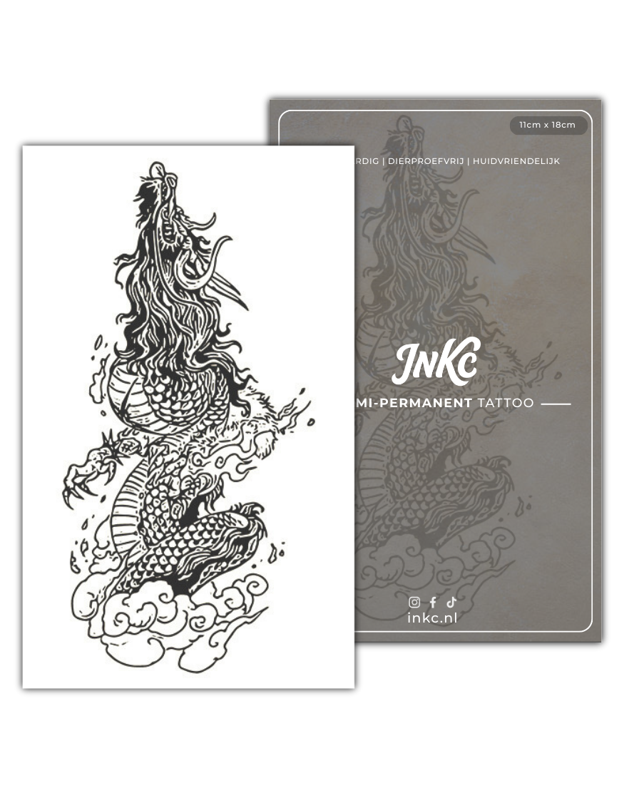 Japanse Draak Kracht tijdelijke tattoo van INKC