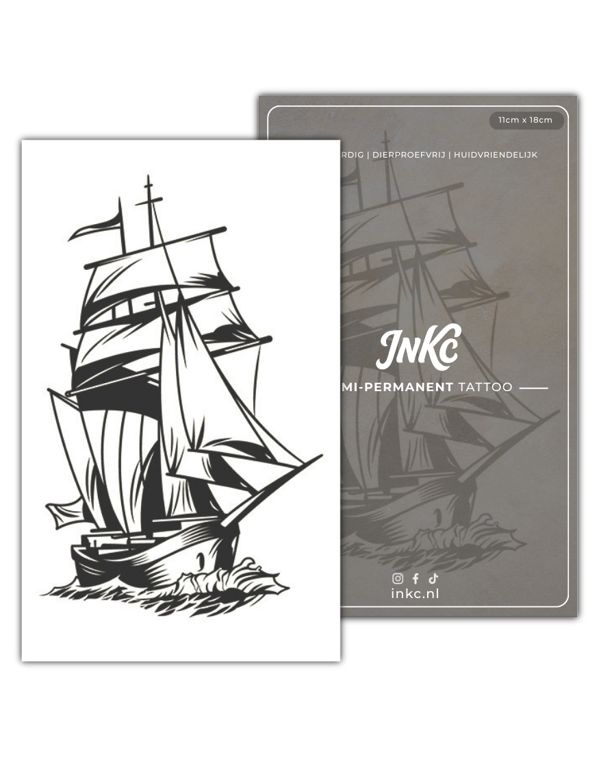 Schip tijdelijke tattoo van INKC
