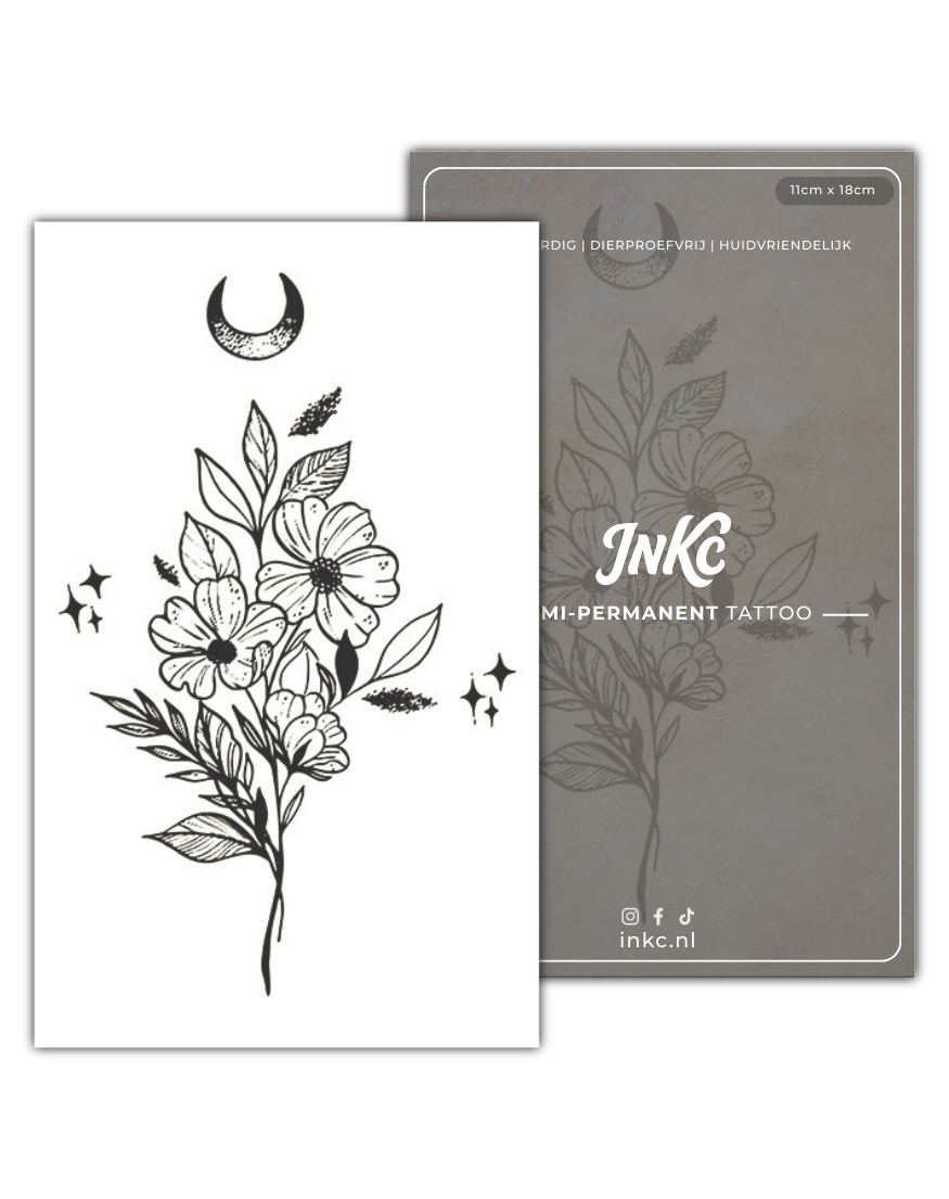 Bloemen Nacht tijdelijke tattoo van INKC