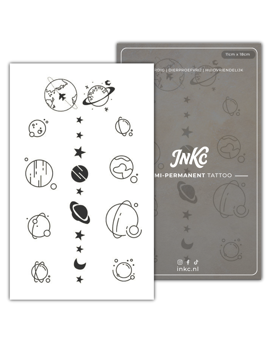 Planeten tijdelijke tattoo van INKC