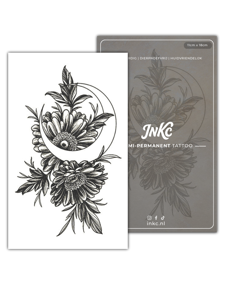 Bloemennacht tijdelijke tattoo van INKC