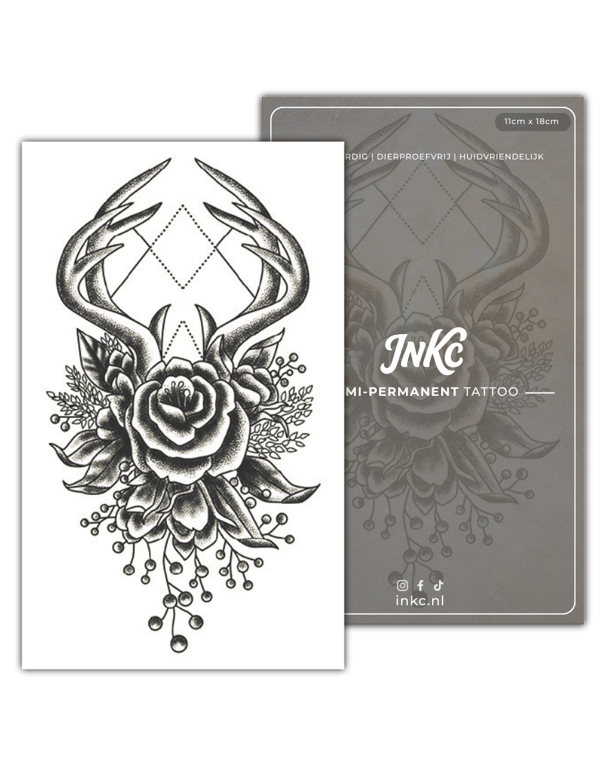 Bloemengewei tijdelijke tattoo van INKC