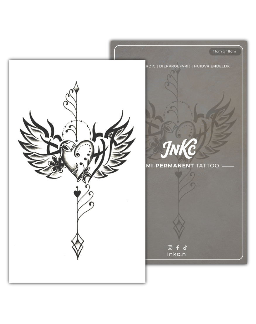Liefdeswijzer tijdelijke tattoo van INKC