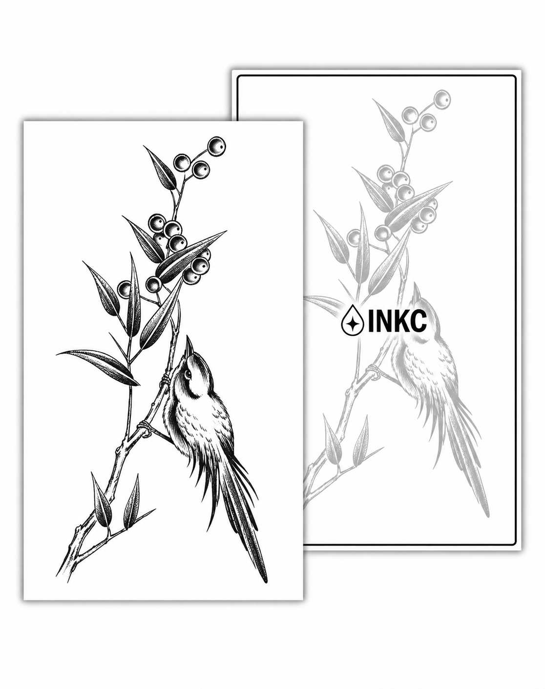 Vogel op Bessentak tijdelijke tattoo van INKC
