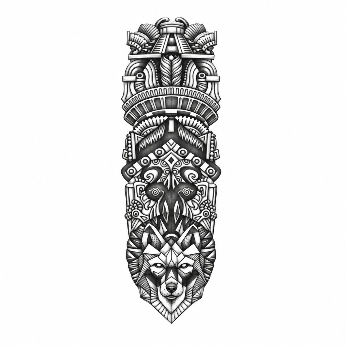 Polynesian Masker Sleeve tijdelijke tattoo van INKC