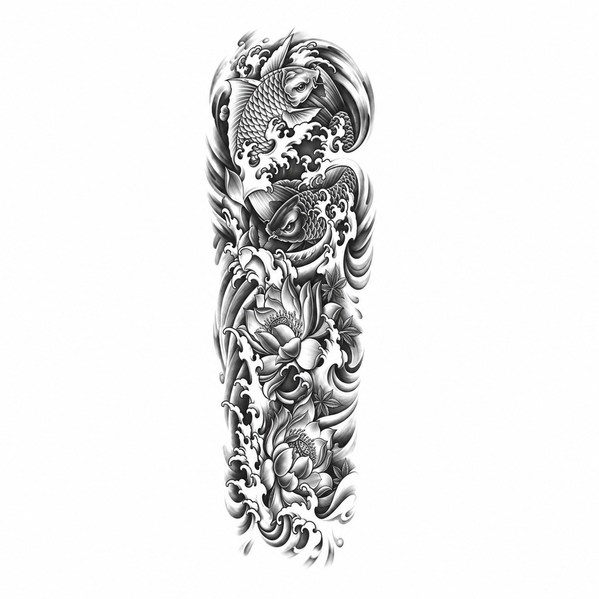Adelaar en Golven Sleeve tijdelijke tattoo van INKC