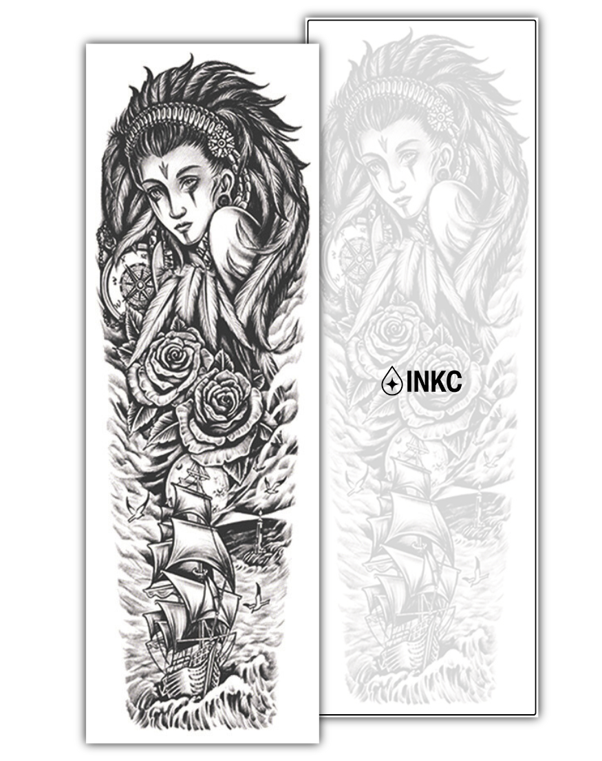 Kompas Ziel Sleeve tijdelijke tattoo van INKC