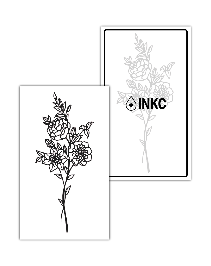 Bloemen tijdelijke tattoo van INKC