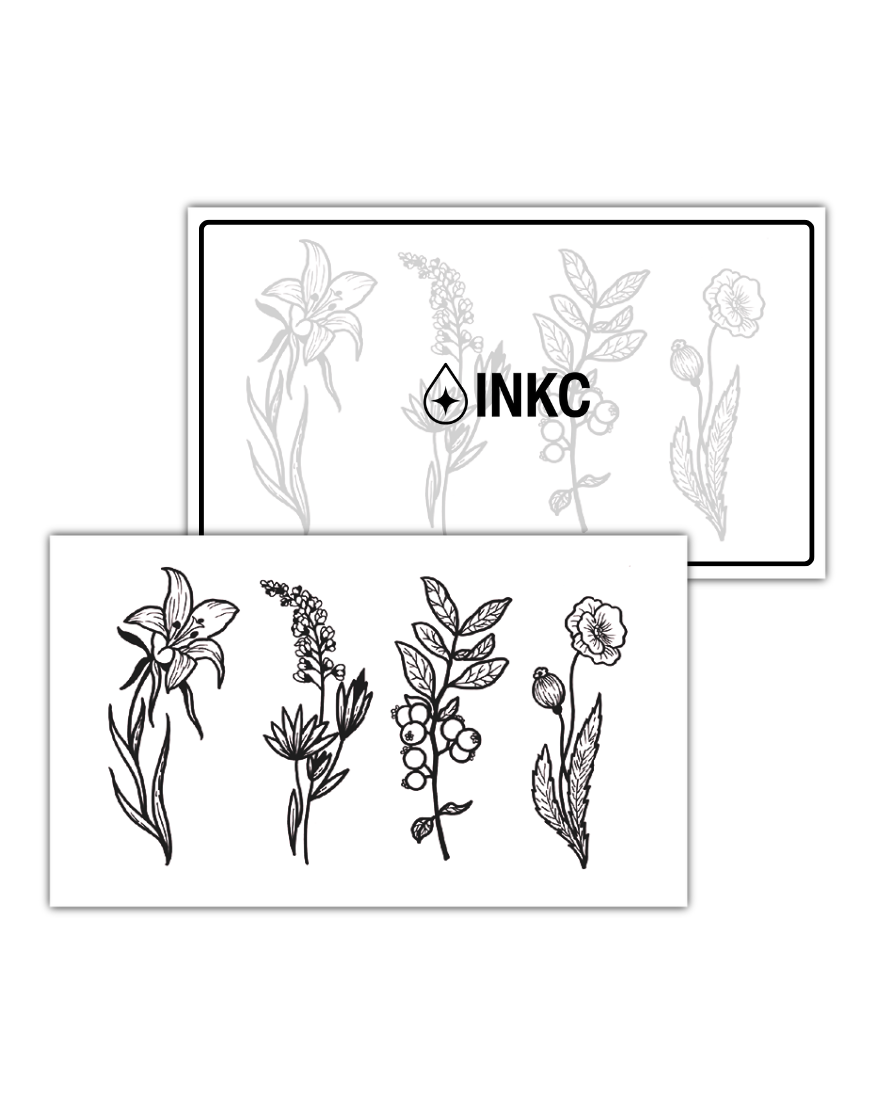 Bloemen Set tijdelijke tattoo van INKC