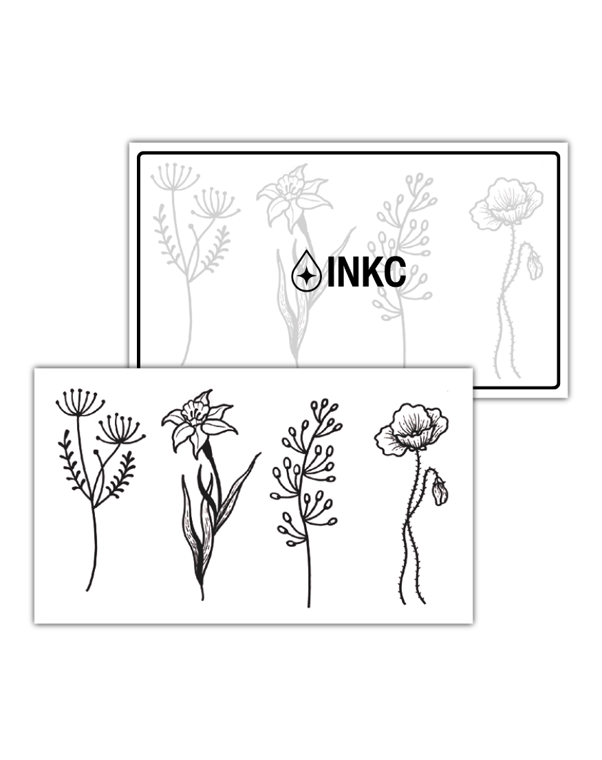 Bloemen Set tijdelijke tattoo van INKC