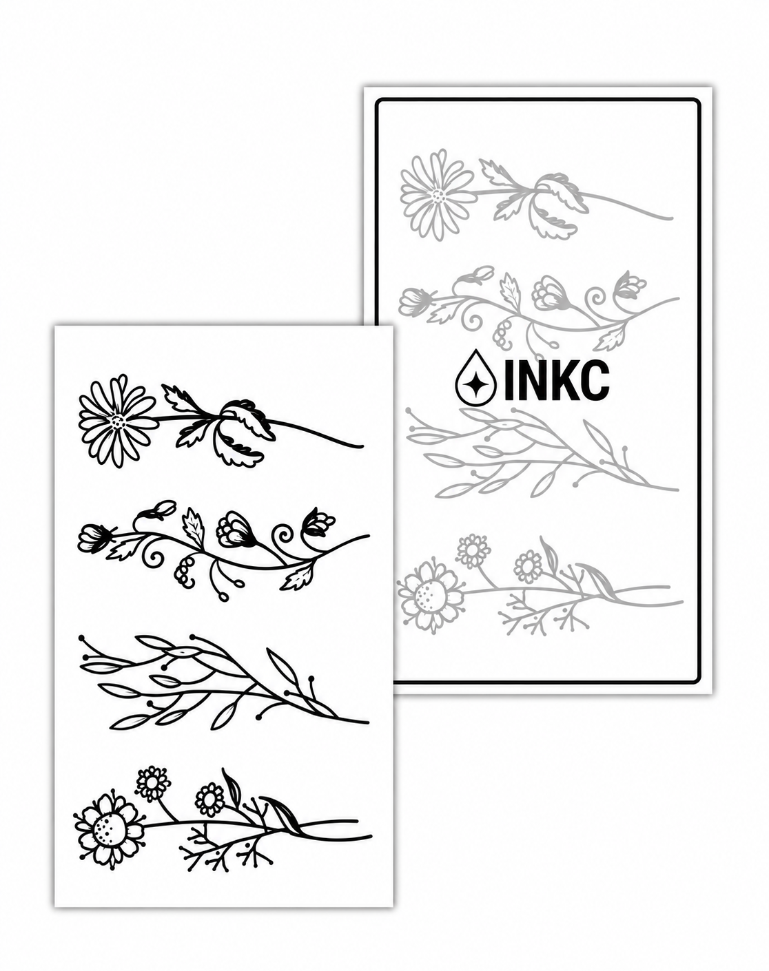 Bloemen Set tijdelijke tattoo van INKC