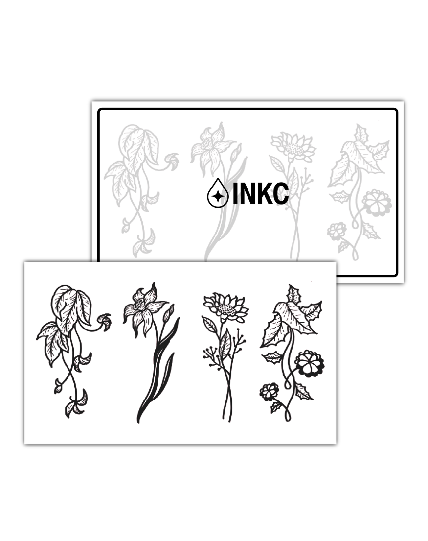Bloemen Set tijdelijke tattoo van INKC