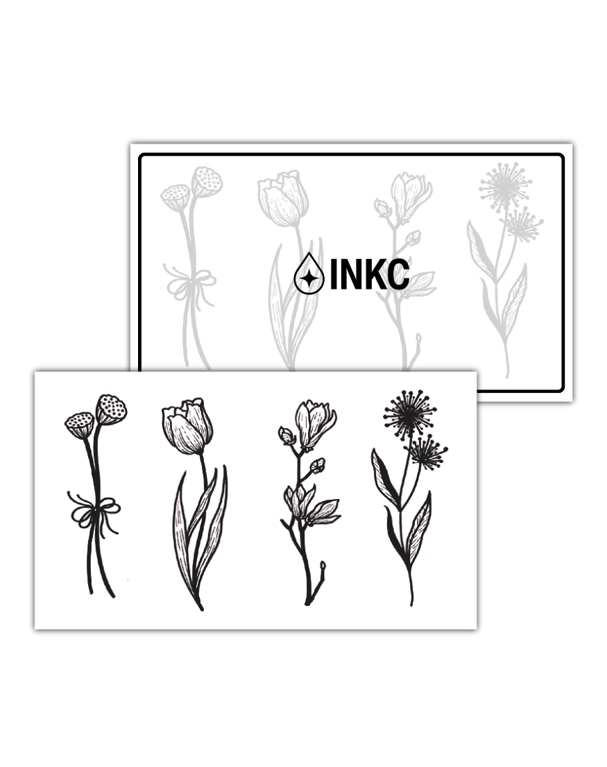 Bloemen Set tijdelijke tattoo van INKC