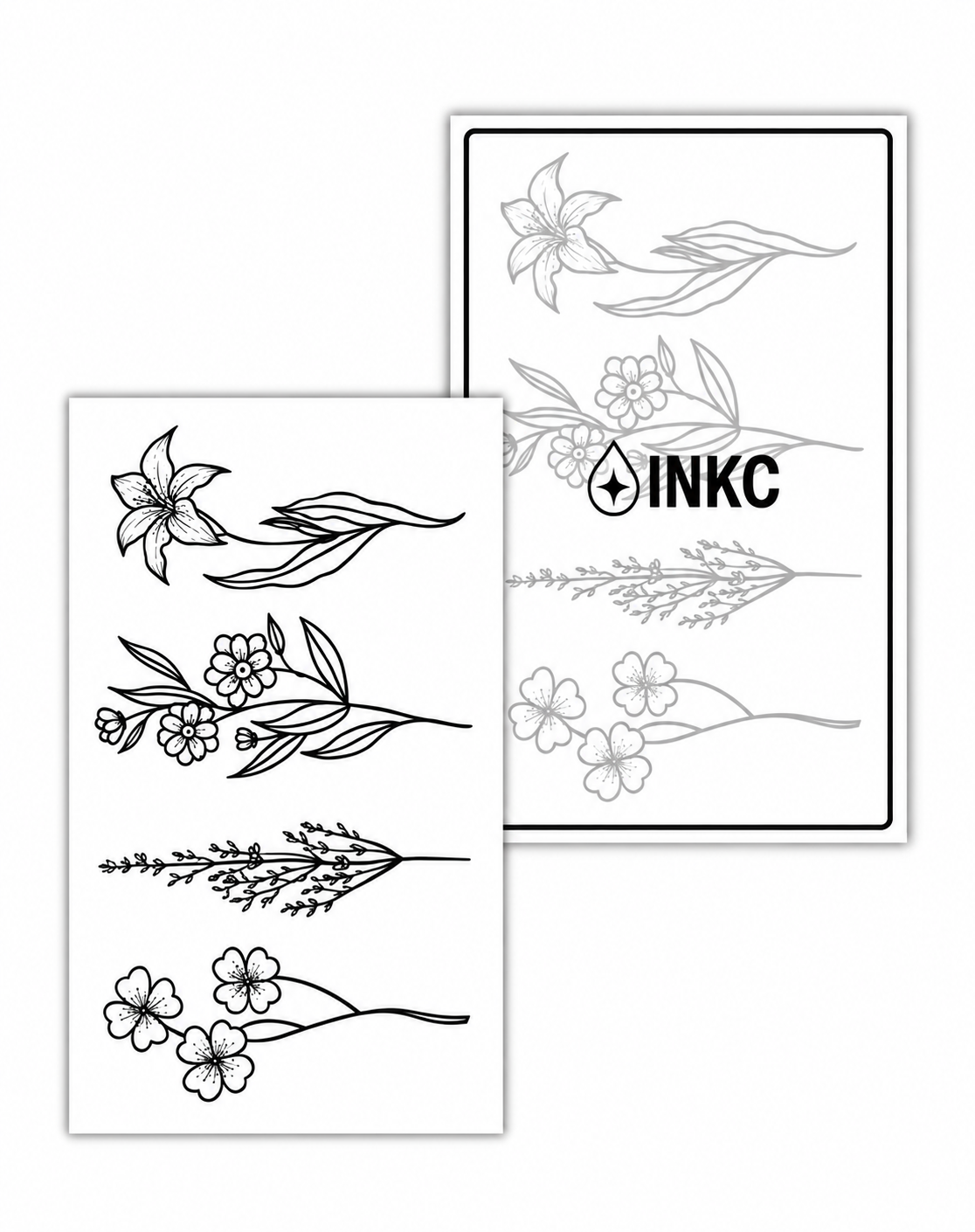 Bloemen Set tijdelijke tattoo van INKC