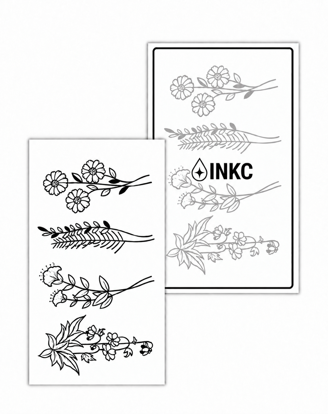 Bloemen Set tijdelijke tattoo van INKC