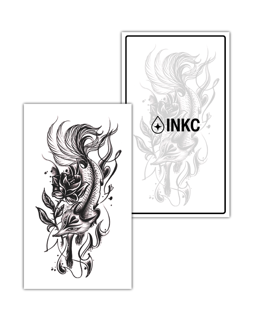 Bloemen Vos tijdelijke tattoo van INKC