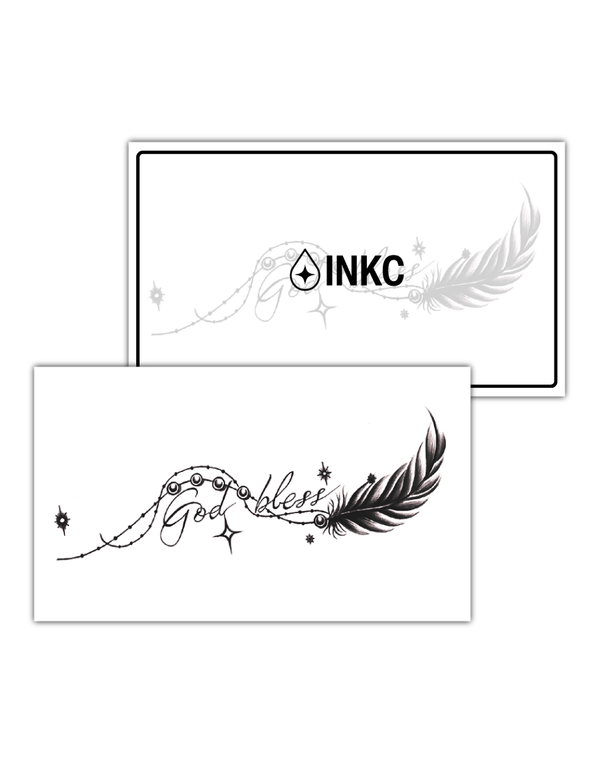 God Bless tijdelijke tattoo van INKC