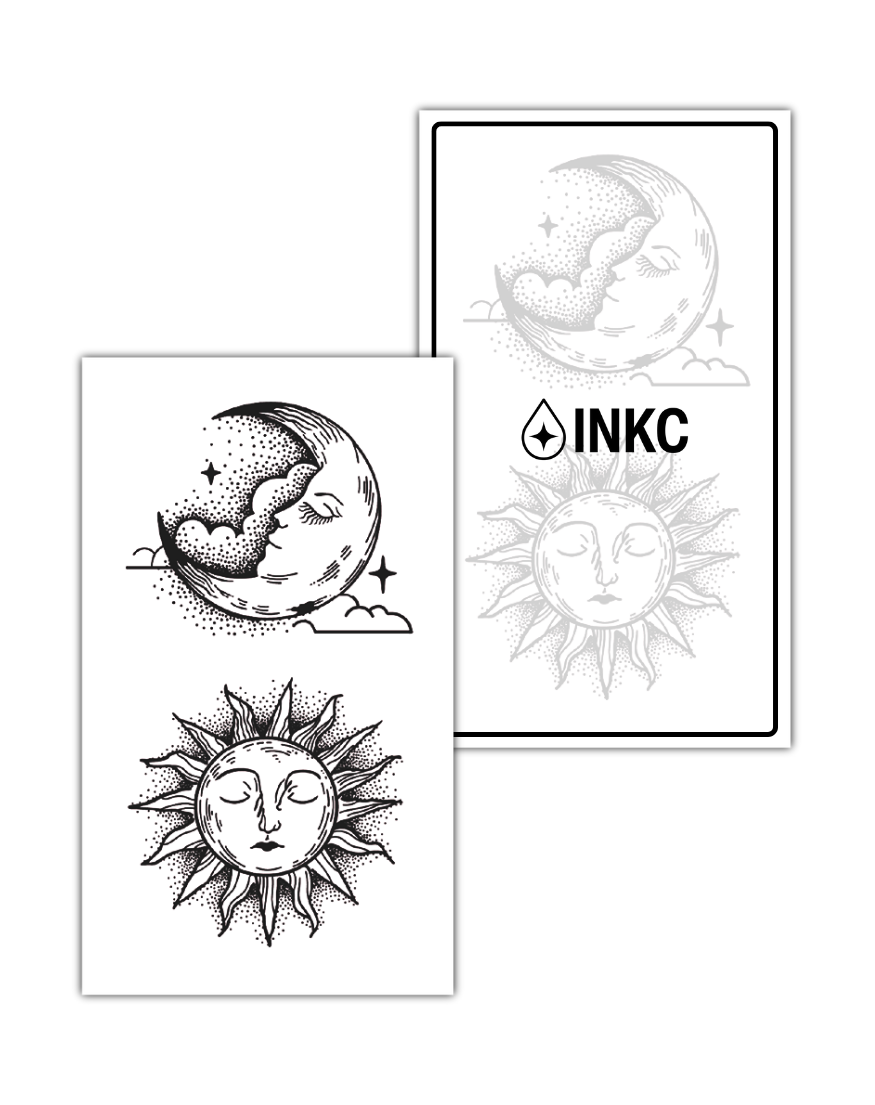 Zon Maan Duo tijdelijke tattoo van INKC