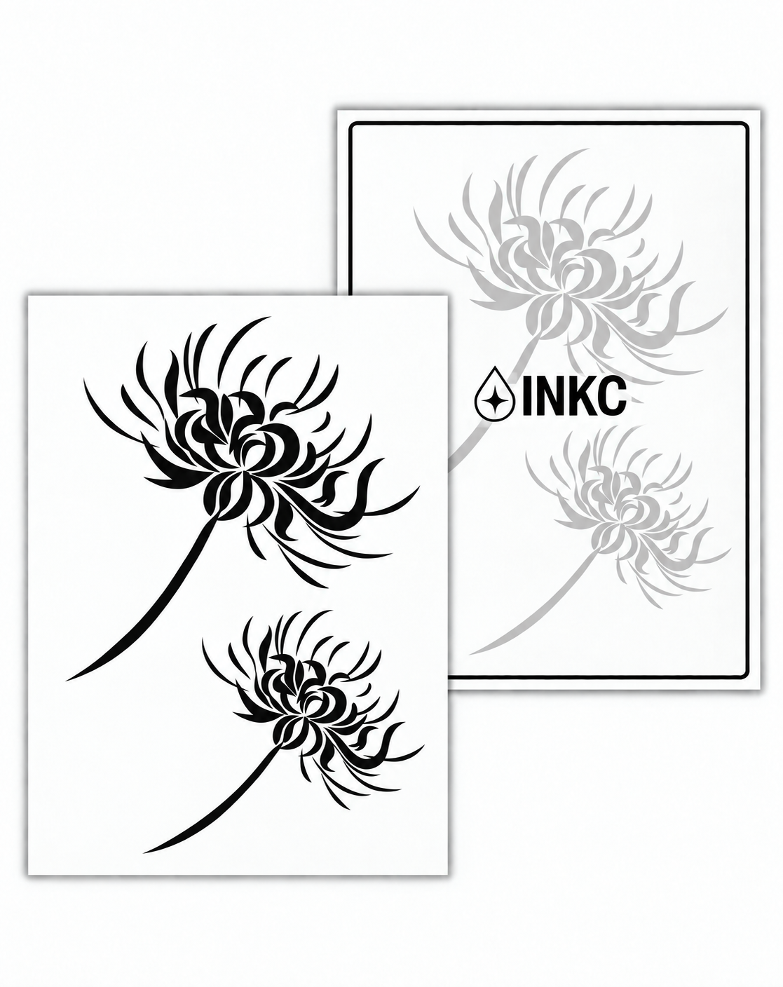 INKC GZX-018 Spinlelie met Steel Set tijdelijke tattoo, 8 x 11 cm
