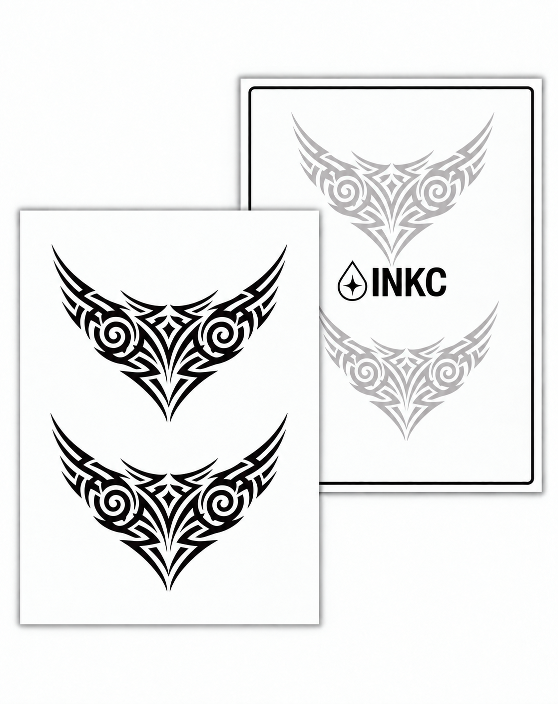 INKC GZX-028 Tribal Ornamenten Duo tijdelijke tattoo, 8 x 11 cm