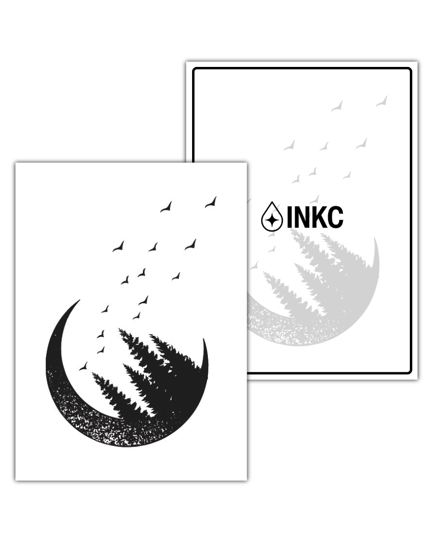 Natuurmaan tijdelijke tattoo van INKC