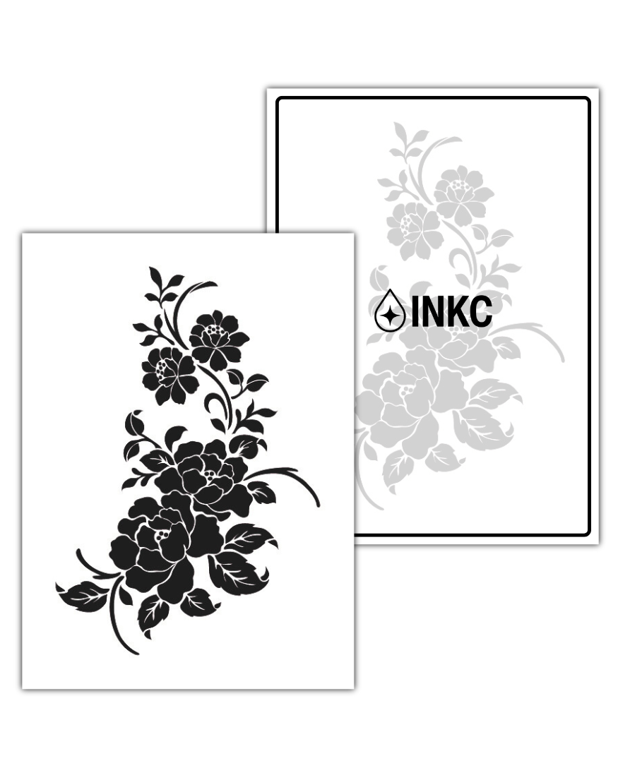 Bloemen tijdelijke tattoo van INKC
