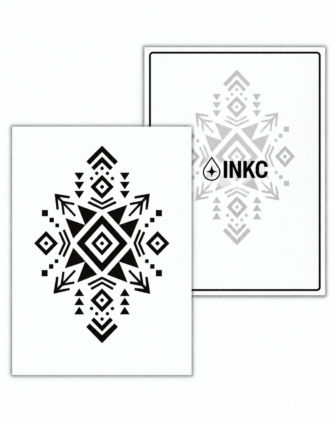 INKC GZX-099 Geometrisch Ruitornament tijdelijke tattoo, 8 x 11 cm