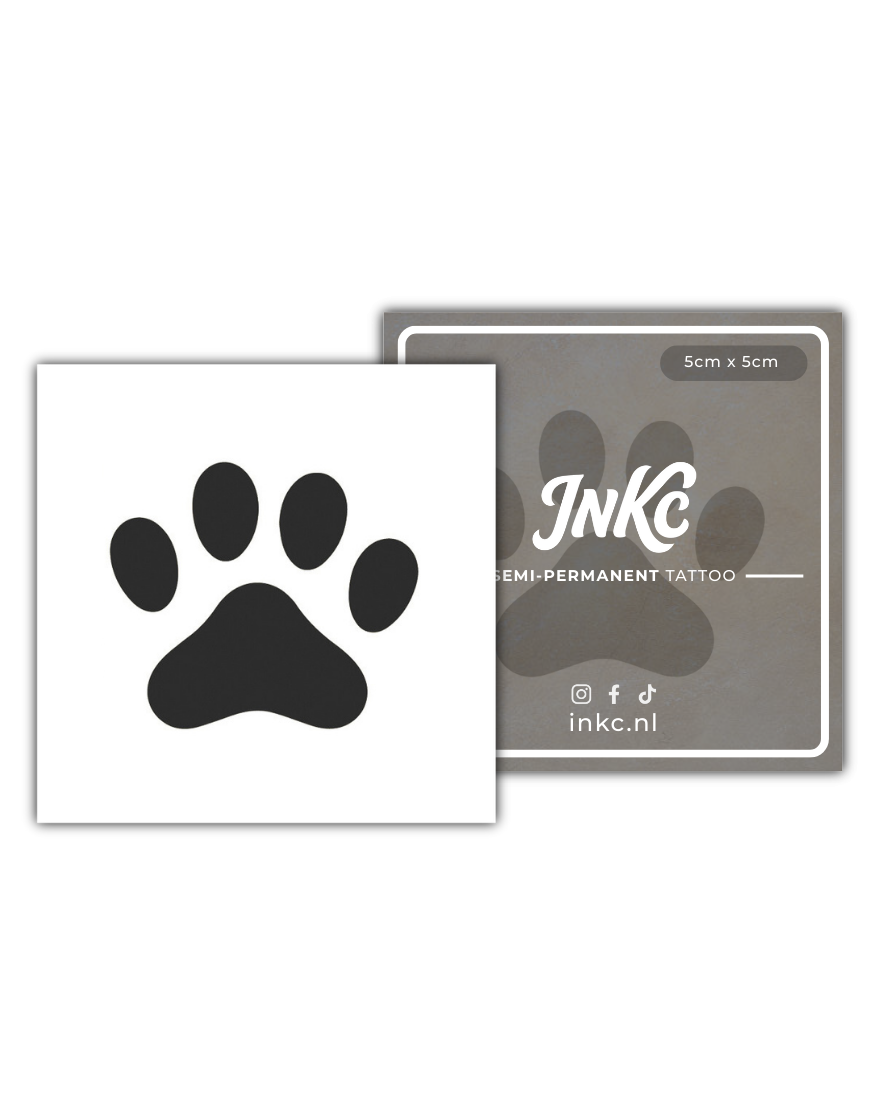 Pootafdruk Hond tijdelijke tattoo van INKC