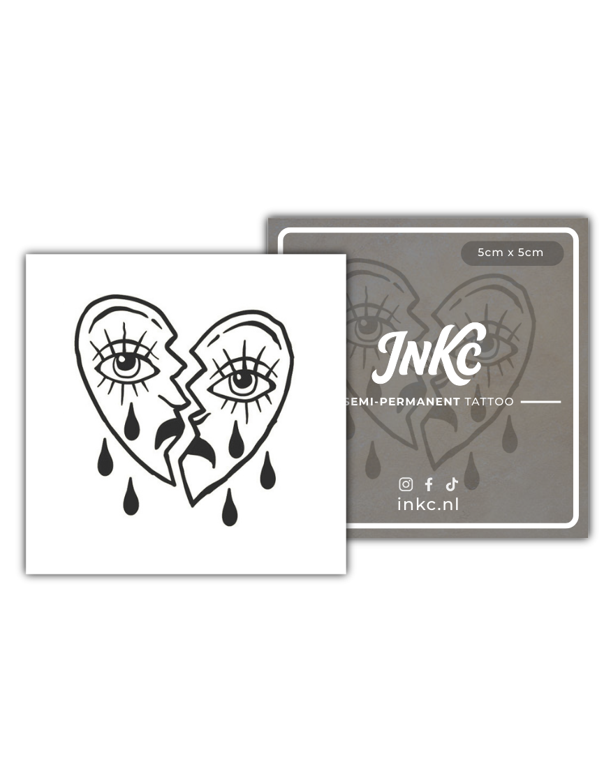 Gebroken Hart tijdelijke tattoo van INKC