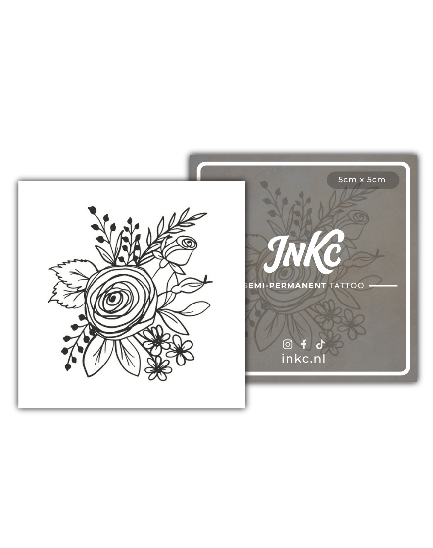 Bloemen tijdelijke tattoo van INKC