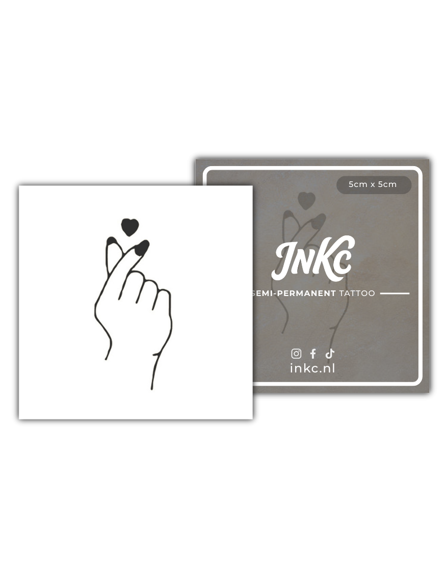 Hartjes Hand tijdelijke tattoo van INKC